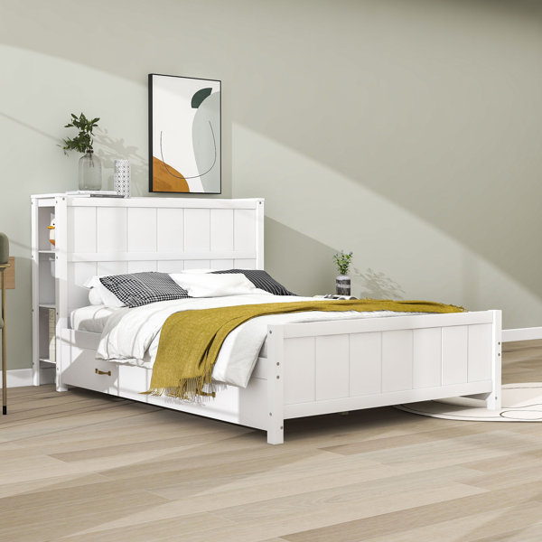 Red Barrel Studio® Dewsbury Full Size Wood Platform Bed with Drawers